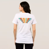 Retro gestreept kleurenpatroon Tri-Blend shirt (Achterkant volledig)