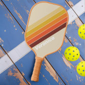 Retro Gestreept met Naam Pickleball Paddle