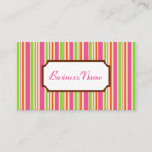 Retro gestreept Visitekaartje (Voorkant)