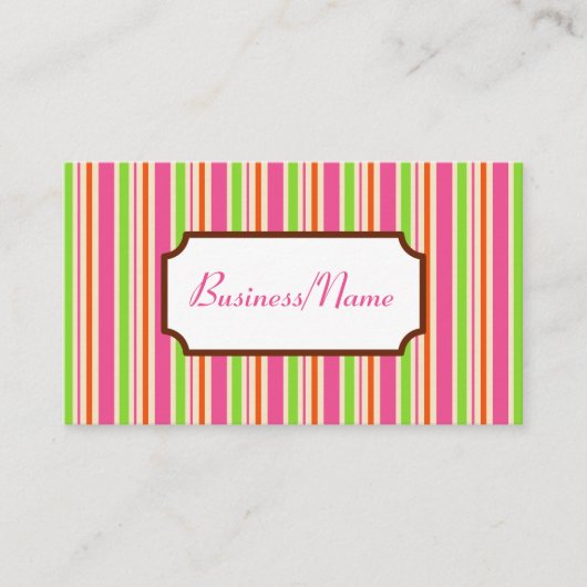 Retro gestreept Visitekaartje (Voorkant)