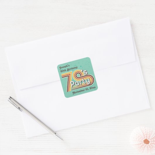 Retro Gestreepte 70's Party Stickers (Envelop)