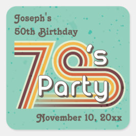 Retro Gestreepte 70's Party Stickers