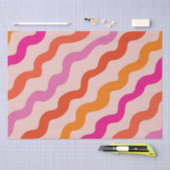Retro gestreepte abstracte golven roze rood oranje tissuepapier (Craft)