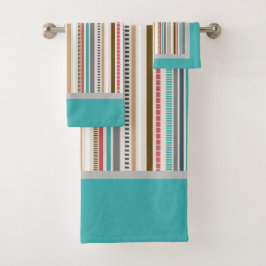 Retro Gestreepte Bad Handdoek