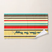 Retro Gestreepte Badhanddoek met Bijen Handdoek (Handdoek)