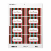 Retro Gestreepte Bedrijfslabels Etiket (Full Sheet)
