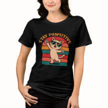 Retro gestreepte blijf positief kat ontwerp