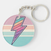 retro-gestreepte bliksemschicht sleutelhanger (Achterkant)