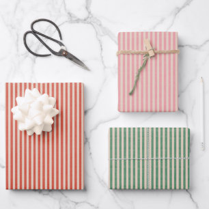 Retro gestreepte boho-cadeaupapier voor Kerstmis Inpakpapier Vel