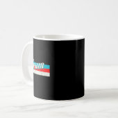 Retro gestreepte bruidegom bruidsjonkers verloofd  koffiemok (Voorkant links)