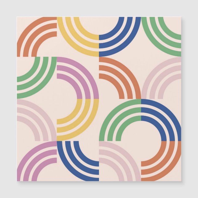 Retro gestreepte curven geometrische achtergrond (Voorkant)