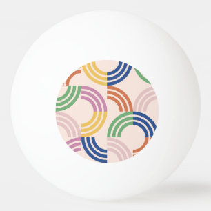 Retro gestreepte curven geometrische achtergrond pingpongbal