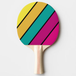 Retro Gestreepte Donkere 80er Bold Tafeltennisbatje
