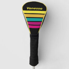 Retro gestreepte donkere 80s dwars strepen met naa golfheadcover