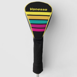 Retro gestreepte donkere 80s dwars strepen met naa golfheadcover