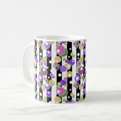 Retro-, gestreepte en polka-punten koffiemok (Voorkant links)