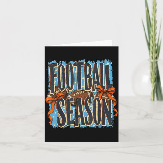 Retro gestreepte grappige herfst spel dag voetbal kaart (Voorkant)