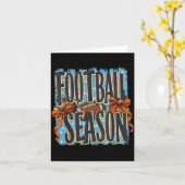 Retro gestreepte grappige herfst spel dag voetbal kaart (Gele Bloem)