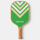 Retro Gestreepte Groene Pickleball Paddle (Voorkant)