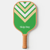 Retro Gestreepte Groene Pickleball Paddle (Achterkant)