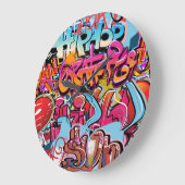 Retro gestreepte interieurontwerp. grote klok (Hoek)