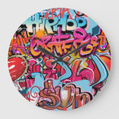 Retro gestreepte interieurontwerp. grote klok (Voorkant)