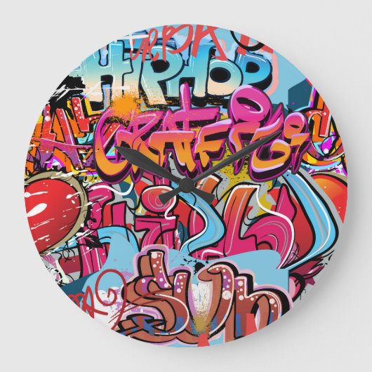 Retro gestreepte interieurontwerp. grote klok (Voorkant)