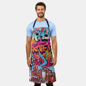 Retro gestreepte interieurontwerp. schort (Gedragen)