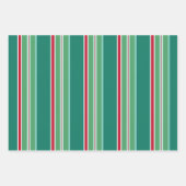 Retro Gestreepte Kerst Inpakpapier Set Vel (Voorkant)