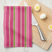 Retro gestreepte kerst keukendoek cadeau theedoek (Quarter Fold)