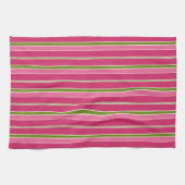 Retro gestreepte kerst keukendoek cadeau theedoek (Horizontaal)