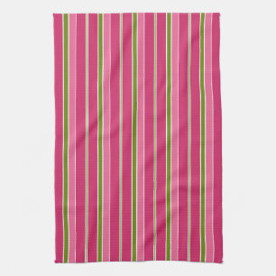 Retro gestreepte kerst keukendoek cadeau theedoek