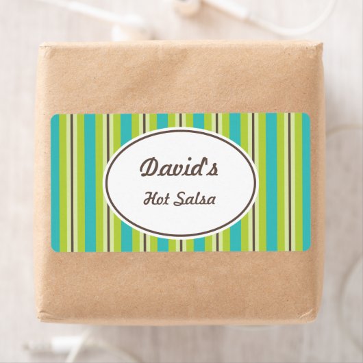Retro Gestreepte Keukenlabels Etiket (Insitu)