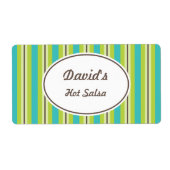 Retro Gestreepte Keukenlabels Etiket (Voorkant)