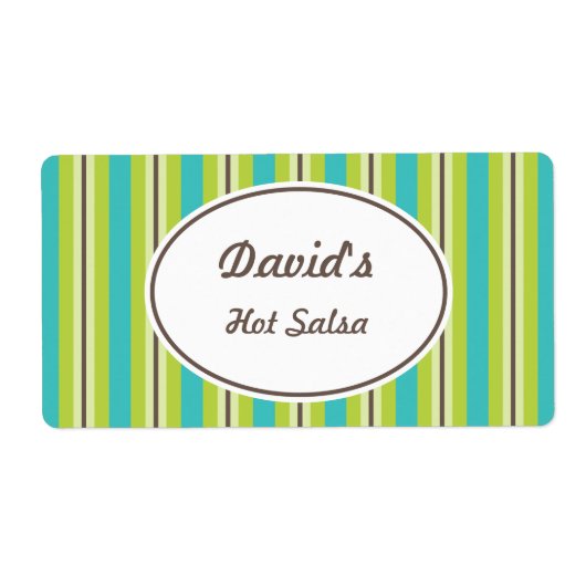 Retro Gestreepte Keukenlabels Etiket (Voorkant)