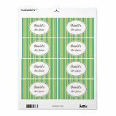 Retro Gestreepte Keukenlabels Etiket (Full Sheet)
