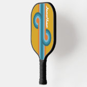 Retro gestreepte lus met naam pickleball paddle (Links)