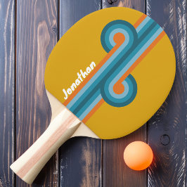 Retro Gestreepte Lus met Naam Tafeltennisbatje
