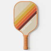 Retro Gestreepte met Naam Pickleball Paddle (Voorkant)