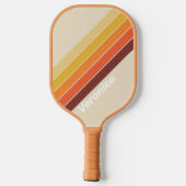 Retro Gestreepte met Naam Pickleball Paddle (Achterkant)