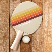 Retro Gestreepte met Naam Tafeltennisbatje