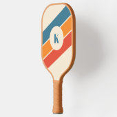 Retro Gestreepte Moderne Monogram Pickleball Paddl Paddle (Links)
