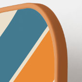 Retro Gestreepte Moderne Monogram Pickleball Paddl Paddle (Links Detail)