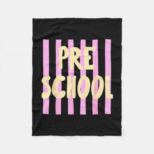 Retro gestreepte pre-k terug naar school kleutersc fleece deken (Voorkant)