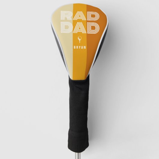 Retro Gestreepte Rad Pa Golfheadcover (Voorkant)