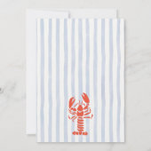 Retro Gestreepte Rode Blauwe Kreeft Koppels Shower Kaart (Achterkant)