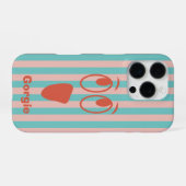 Retro Gestreepte Spook Gezicht iPhone Hoesje (Achterkant horizontaal)