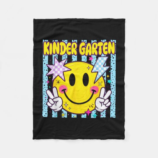 Retro gestreepte terug naar school kleuterschool g fleece deken (Voorkant)