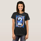 Retro gestreepte tweedegraads docent 2e graad rug t-shirt (Voorkant volledig)
