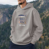  retro gestresste sardine, aangepaste visser hoodie